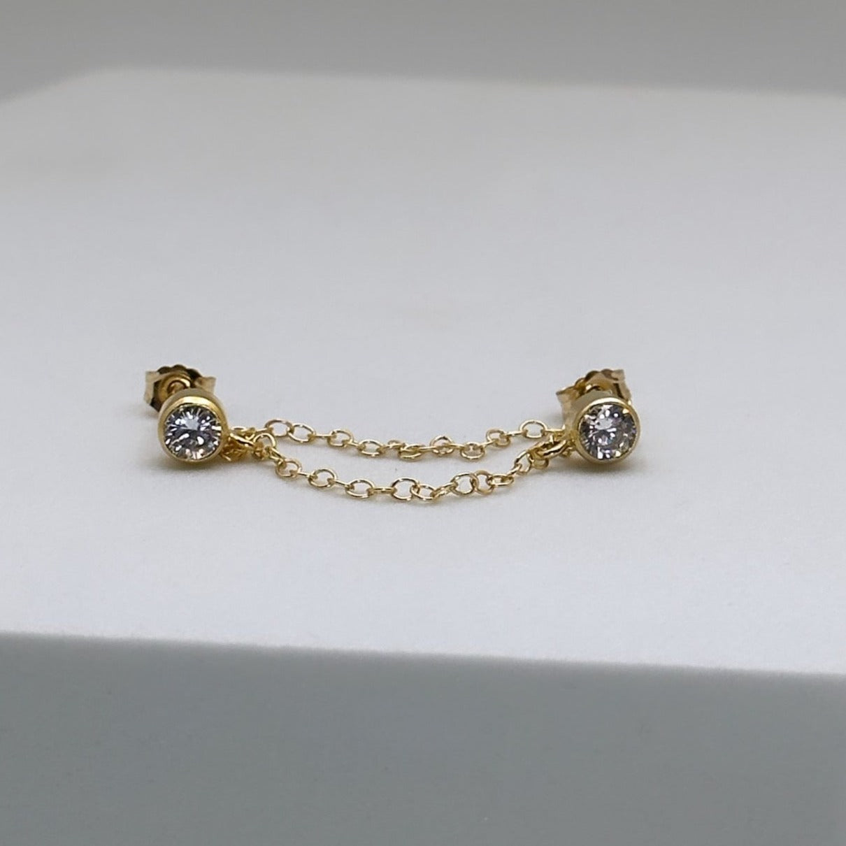 Double Diamond Chain Earring