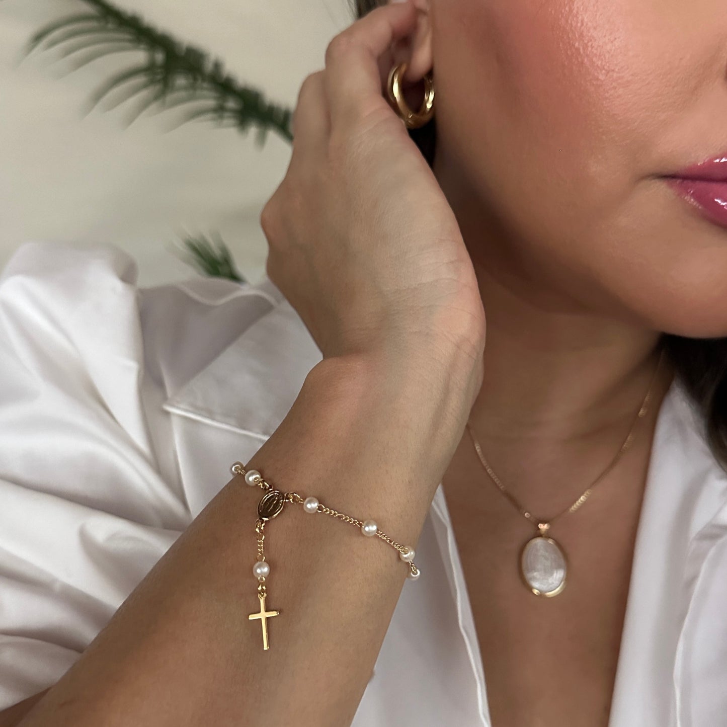 Pearl Rosary Bracelet