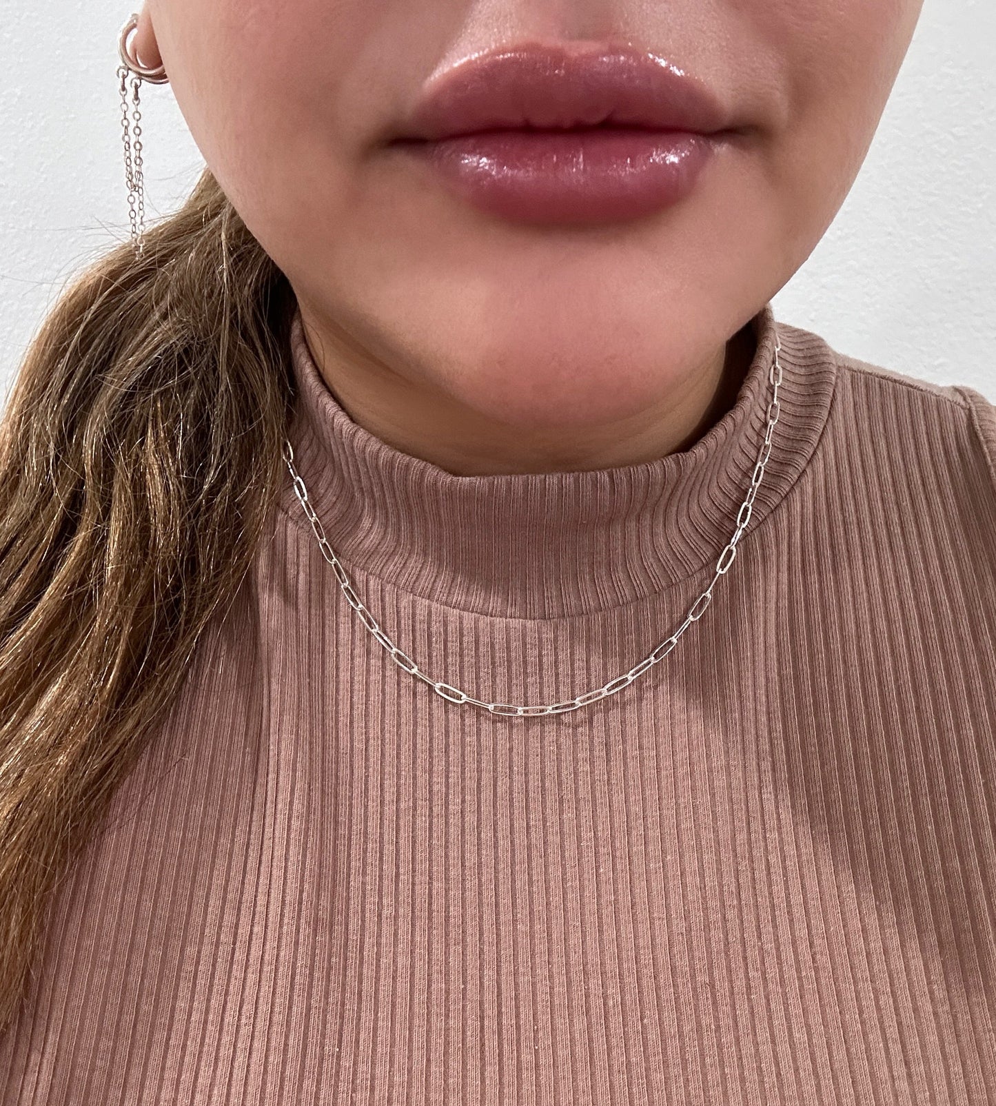 Mid-size Paperclip Necklace Silver