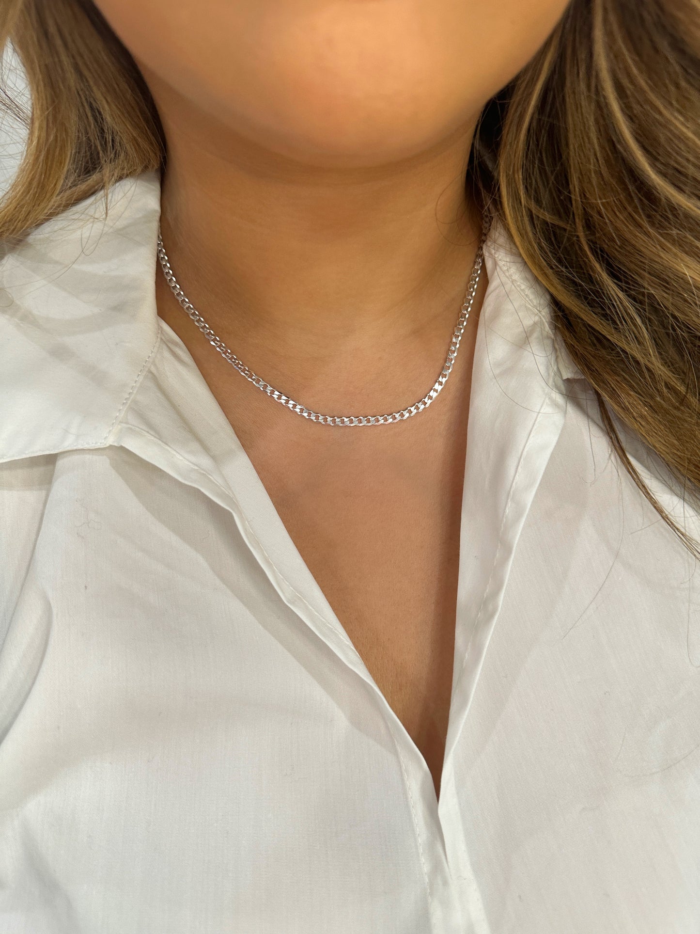 Silver Cuban Link Necklace