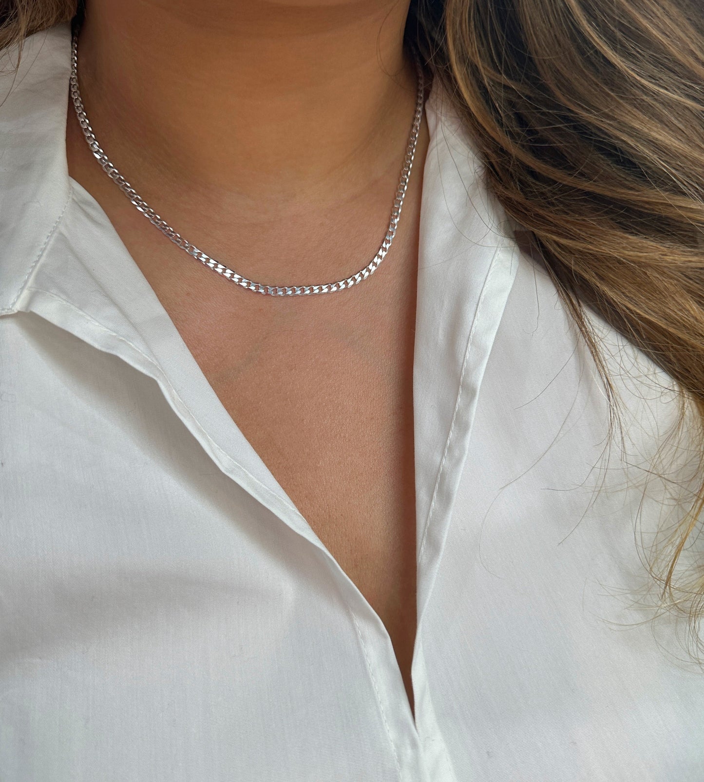 Silver Cuban Link Necklace