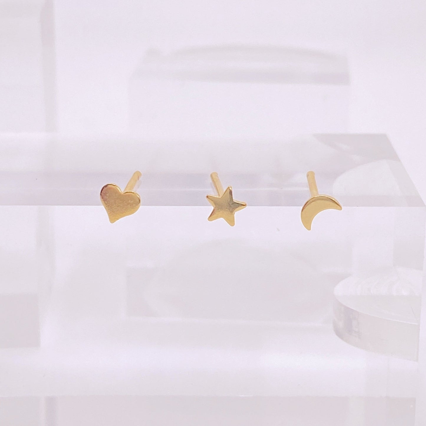 Micro Heart, Star, & Moon Stud