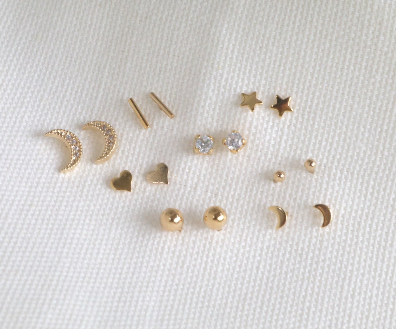 Micro Heart, Star, & Moon Stud