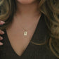Gold Cross Tag Necklace